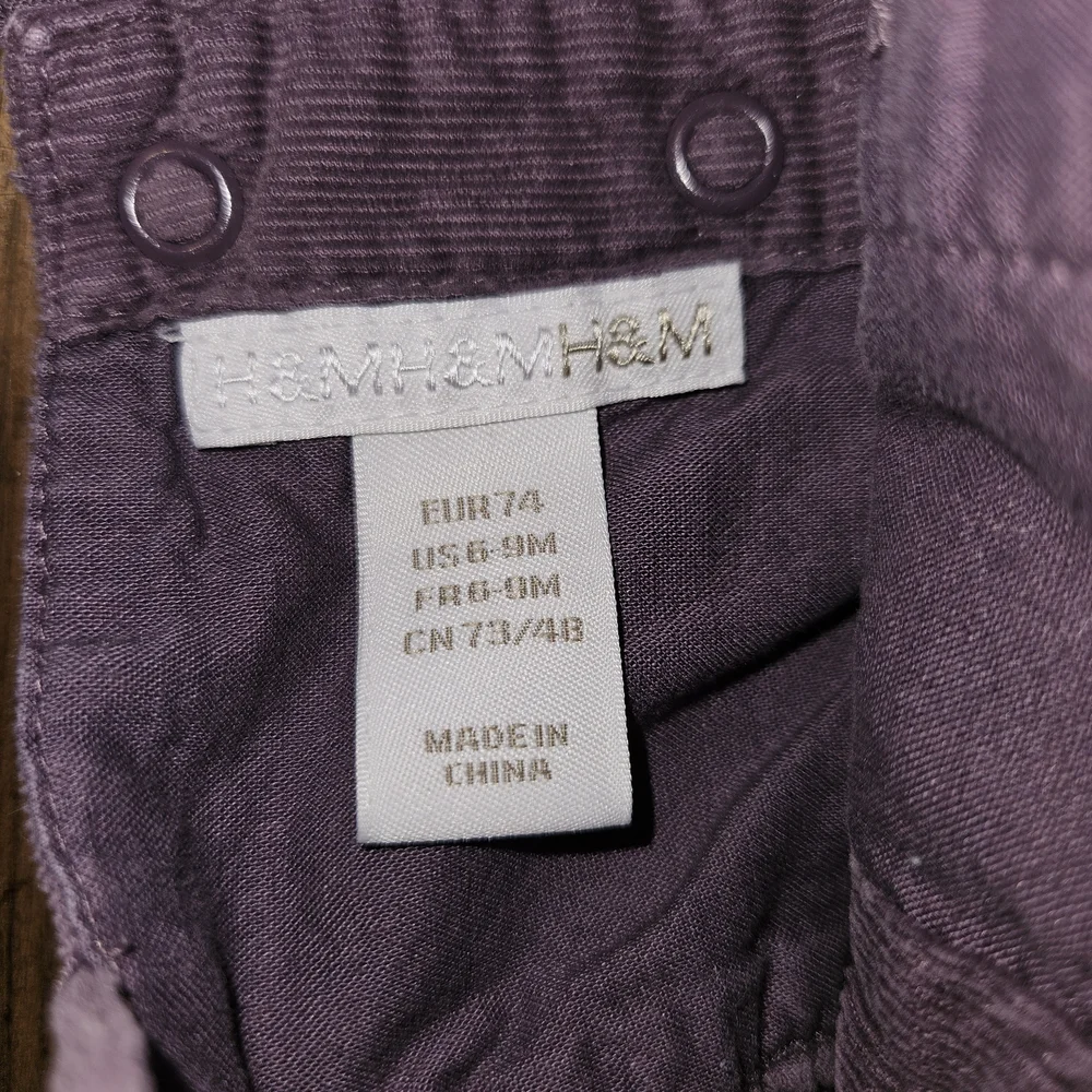 H&M Purple Corduroy Kids Infant Casual Dress Sz Infant 6-9 months